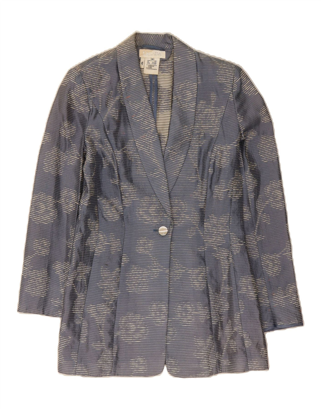 ESCADA Womens 1 Button Blazer Jacket EU 36 Small Blue Floral Cotton Vintage Escada and Second-Hand Escada from Messina Hembry 