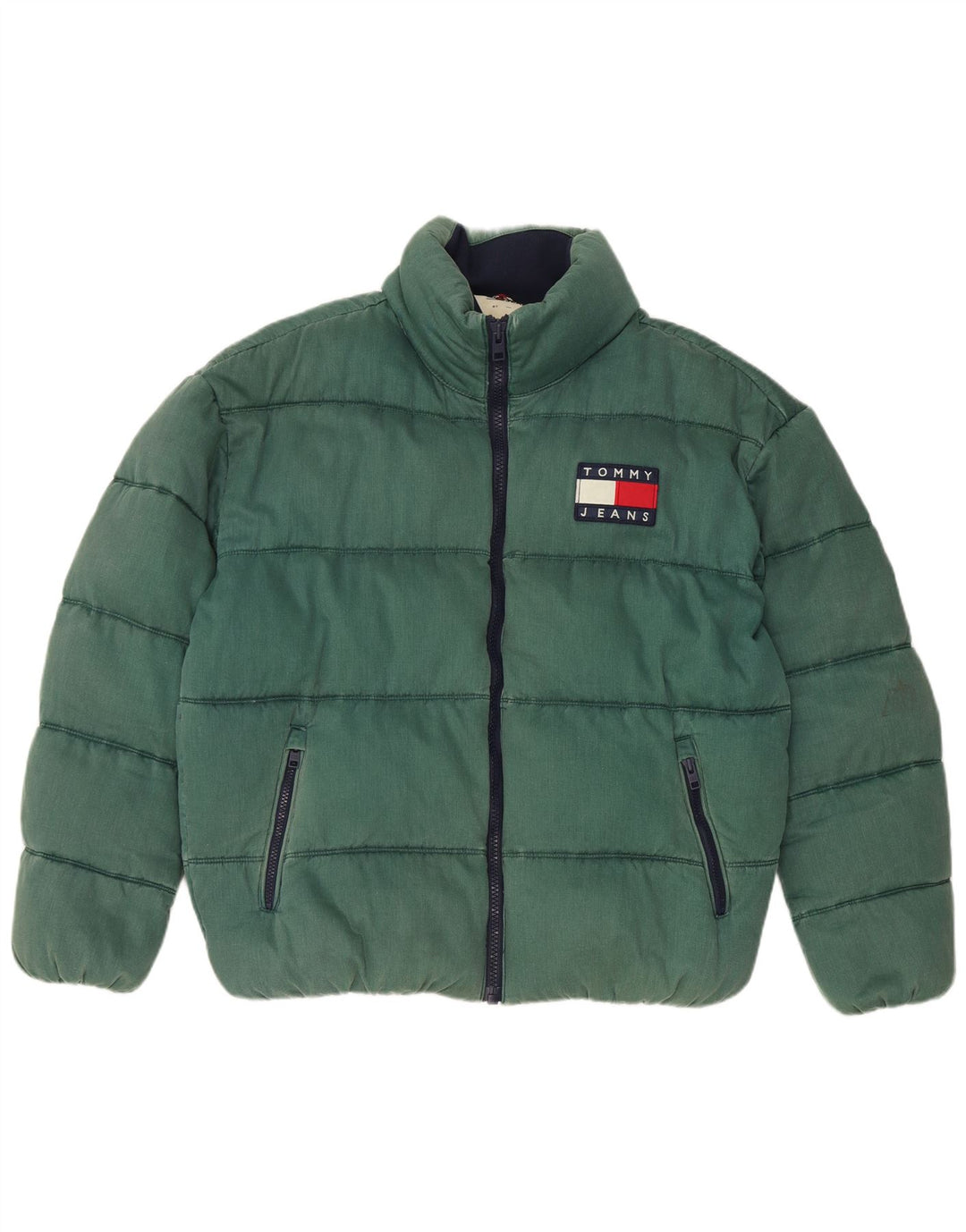 Tommy Hilfiger Herre polstret jakke UK 38 Medium Grøn Bomuld