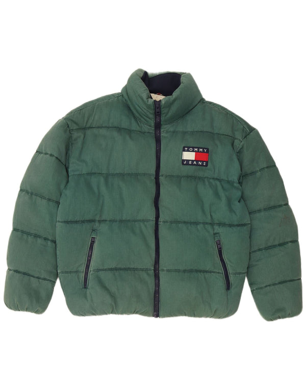 Tommy Hilfiger Herre polstret jakke UK 38 Medium Grøn Bomuld
