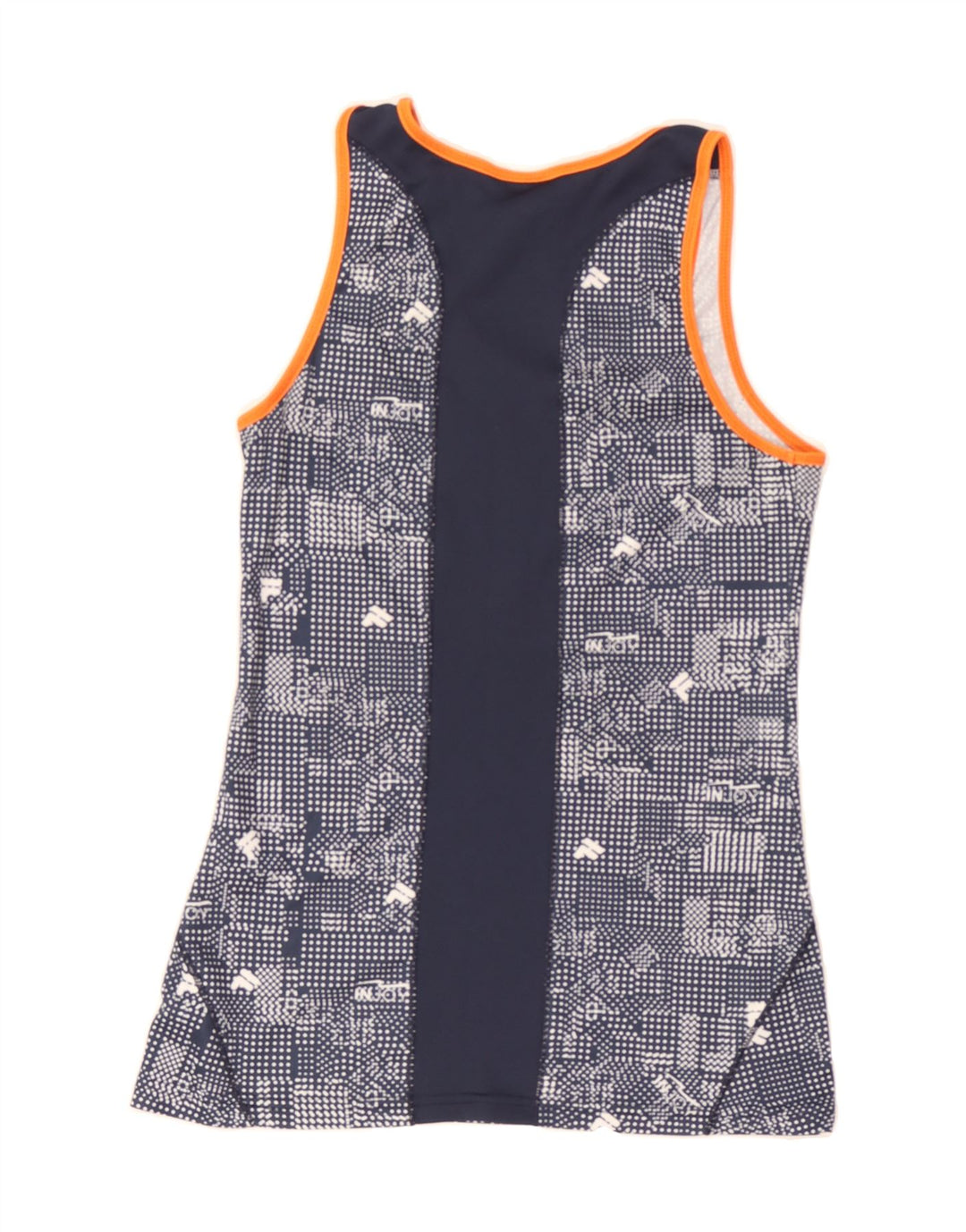 FILA Womens Vest Top UK 8 Small Navy Blue Spotted Polyester Vintage Fila and Second-Hand Fila from Messina Hembry 