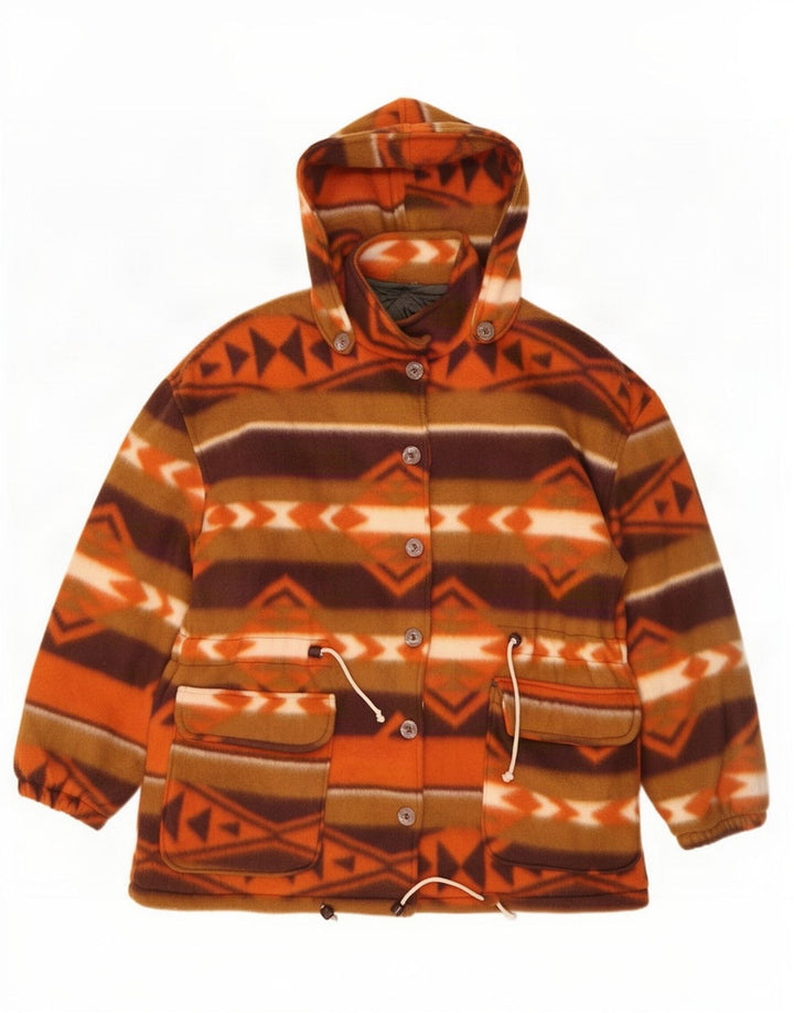 Vintage Dame Hooded Parka Jacket UK 14 Large Multicolored Geometric