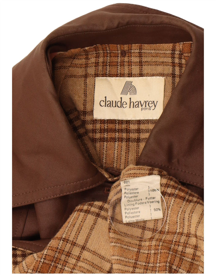 Claude Havrey Dame Trench Coat UK 14 Stor brun polyester
