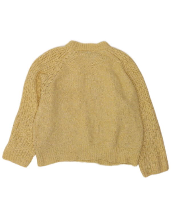 Zara Dame Oversized Crew Neck Jumper Sweater UK 14 Medium Yellow