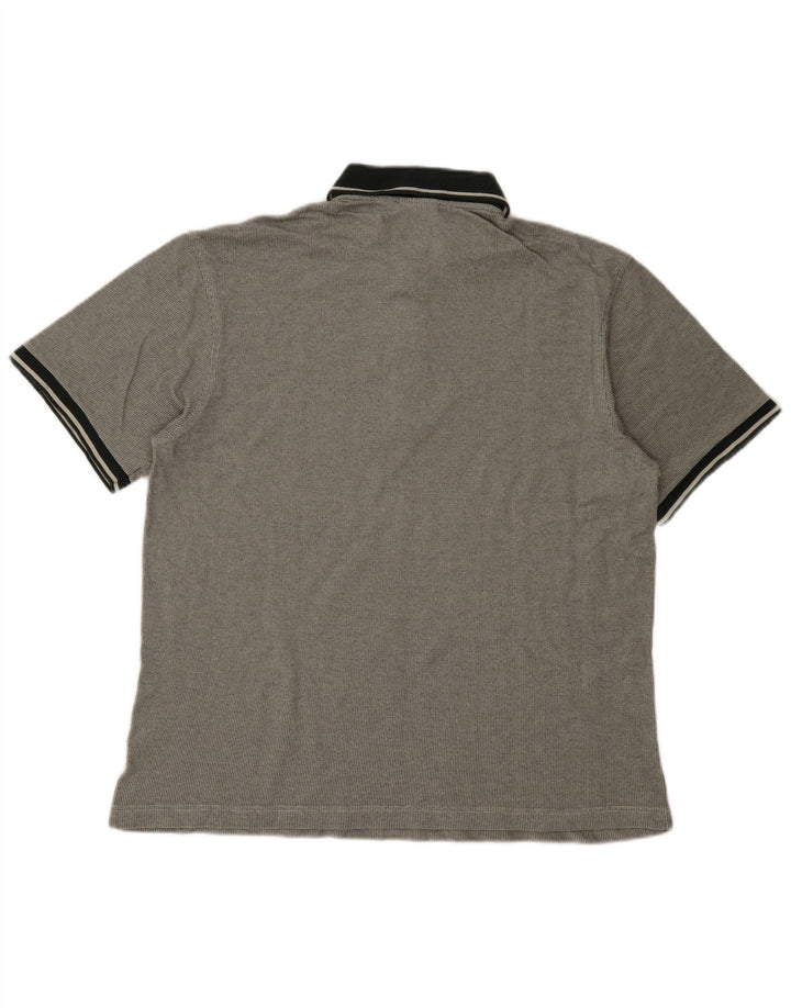 LACOSTE Mens Polo Shirt Size 6 XL Grey Spotted Cotton