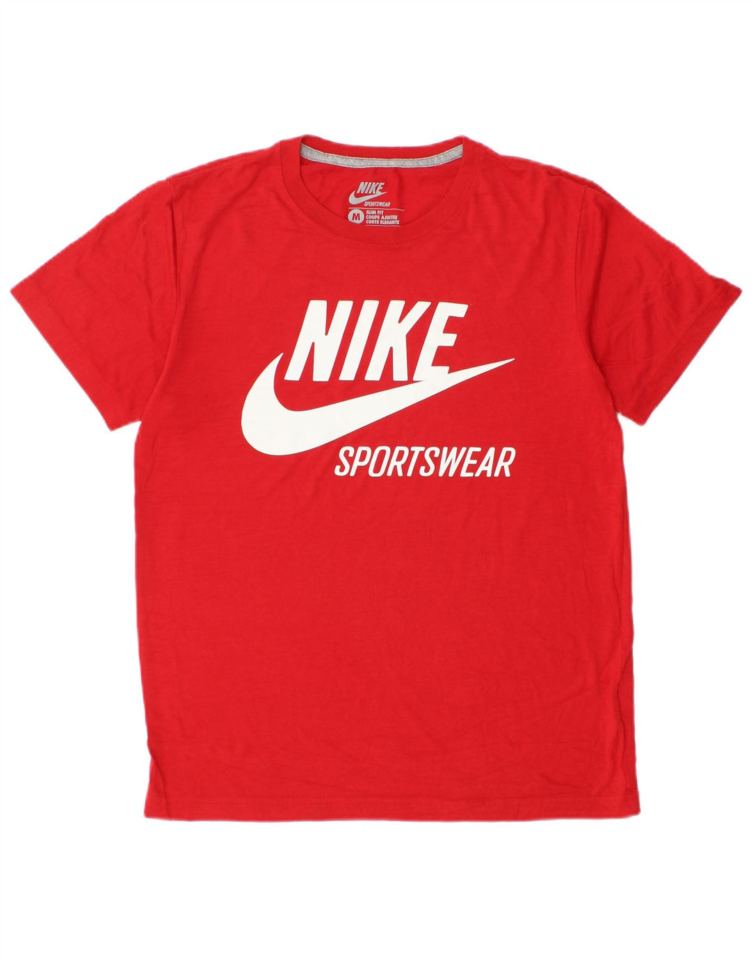 Nike Herre Slim Fit Grafisk T-shirt Top Medium Rød