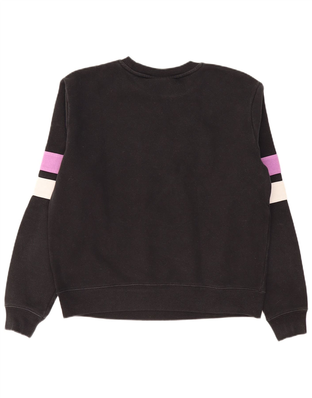 Fila Dame Grafisk Sweatshirt Jumper UK 16 Large Black Colourblock