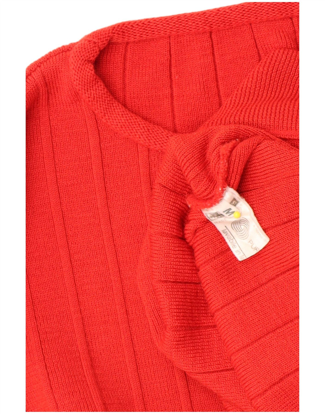 Vintage Dame Oversized Crew Neck Jumper Sweater UK 14 Medium rød stribet