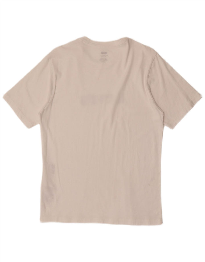 Levi's Herre afslappet grafisk T-shirt top XS hvid bomuld