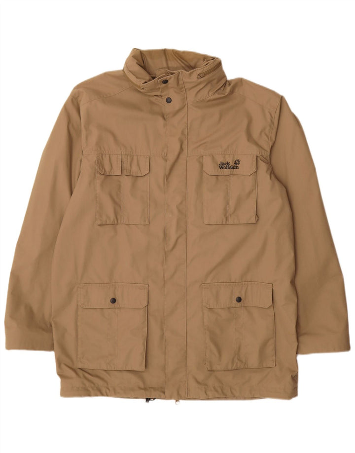 Jack Wolfskin Herre Hooded Utility Jacket UK 44 XL Beige Polyester
