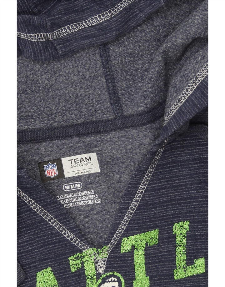 NFL TEAM APPAREL Womens Hoodie Jumper UK 14 Medium Navy Blue Vintage NFL TEAM APPAREL and Second-Hand NFL TEAM APPAREL from Messina Hembry 