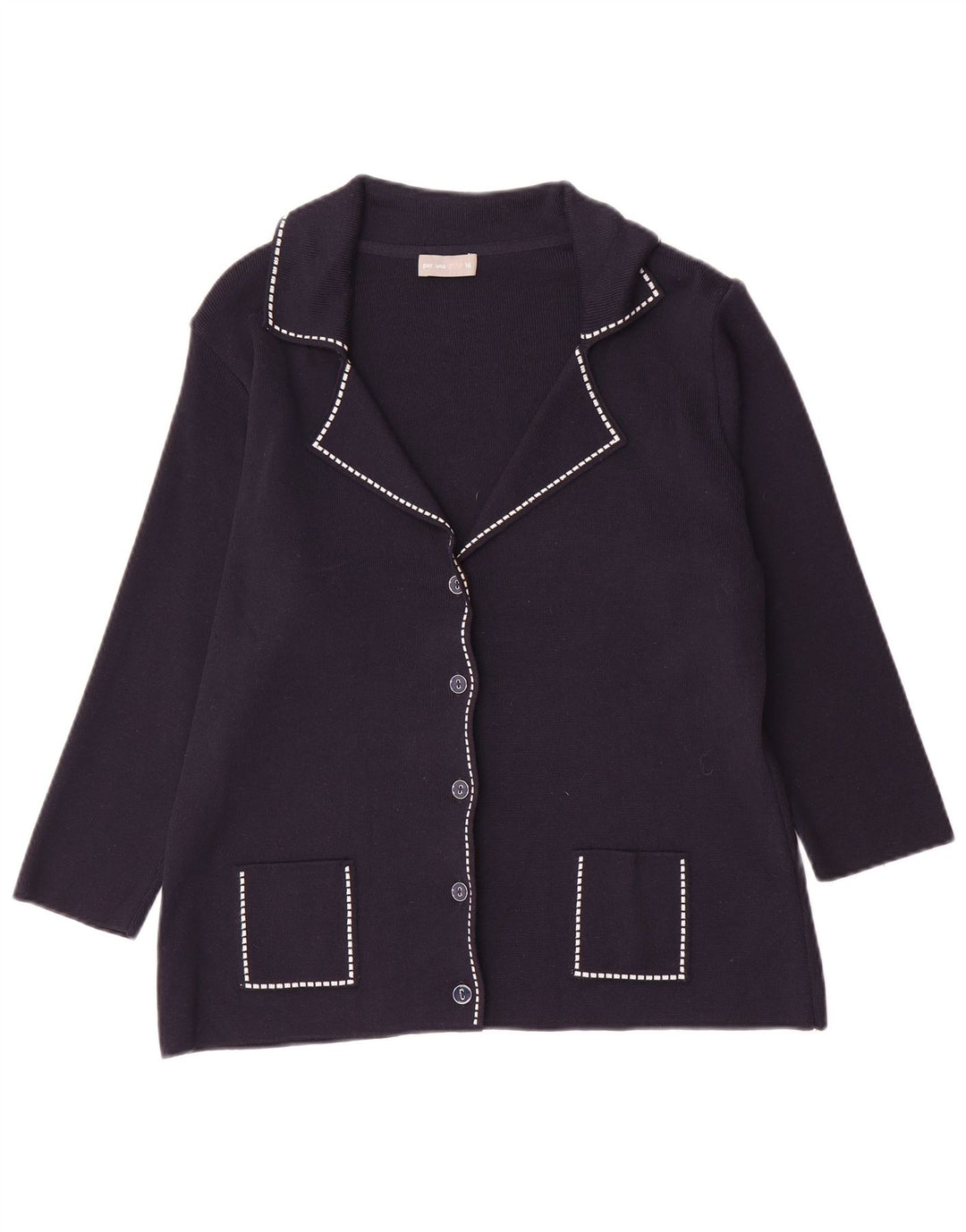Marks & Spencer Dame Per Una Cardigan Sweater UK 16 Large Navy Blue