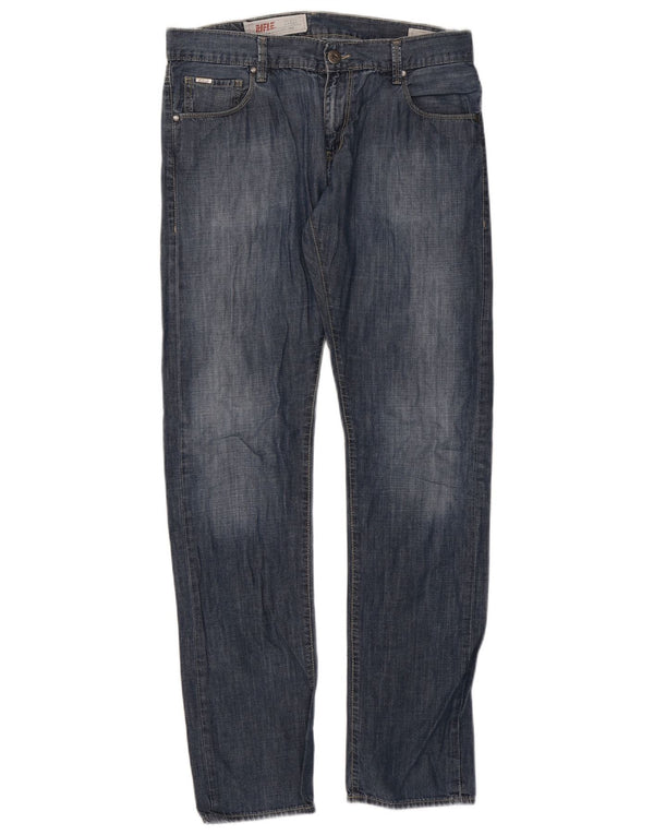 Rifle Herre Straight Jeans IT 48 Medium W34 L34 Blå Bomuld