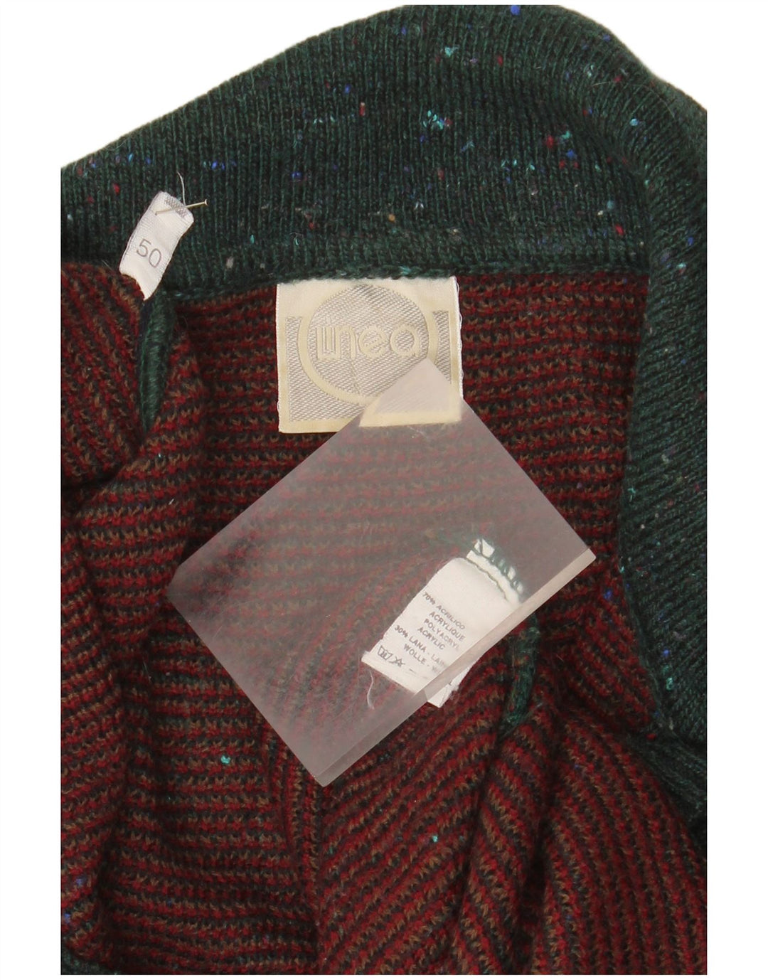 LINEA Herre Polo Neck Jumper Sweater IT 50 Medium Green Argyle/Diamond