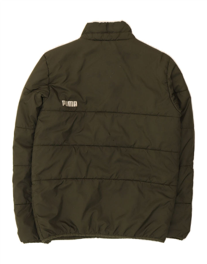 PUMA Boys Padded Jacket 13-14 Years Green Polyester Vintage Puma and Second-Hand Puma from Messina Hembry 