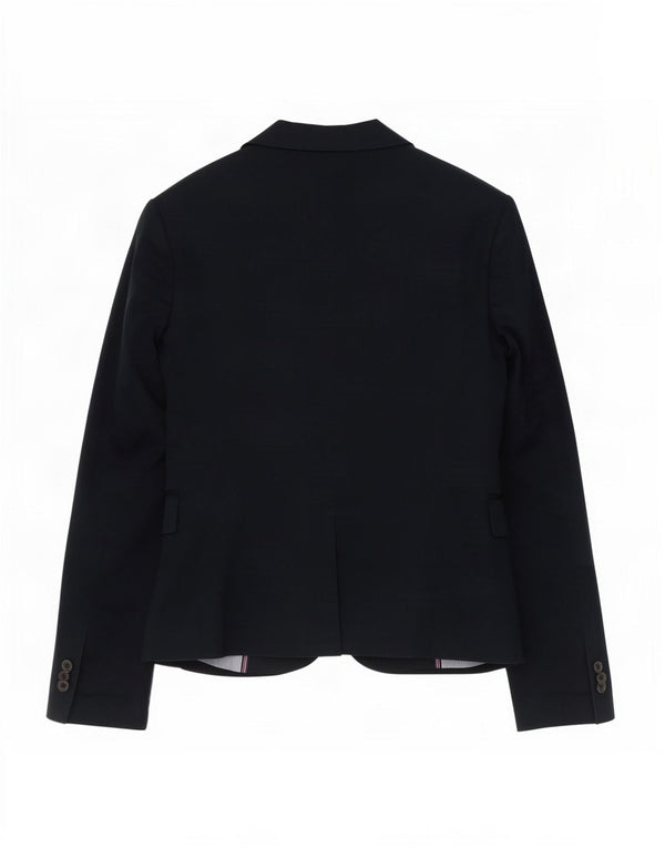 Zara Dame 1 Knap Blazer Jacket UK 12 Medium Navy Blue Bomuld