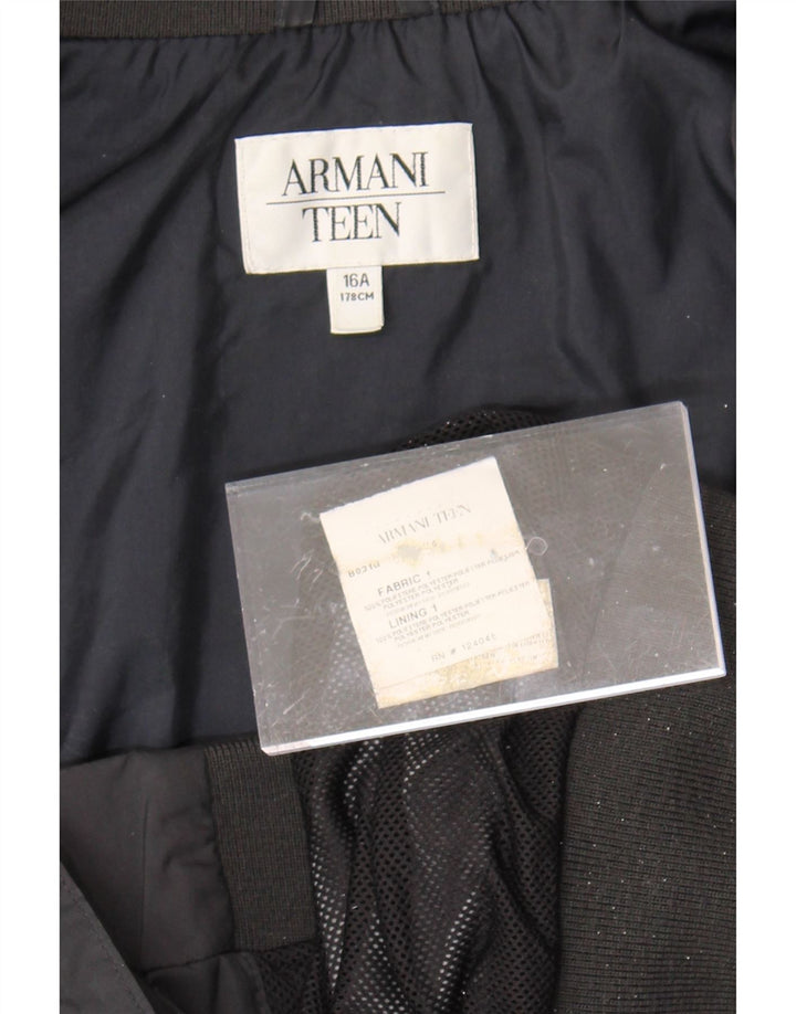 ARMANI TEEN Boys Bomber Jacket 15-16 Years Navy Blue Polyester Vintage Armani Teen and Second-Hand Armani Teen from Messina Hembry 