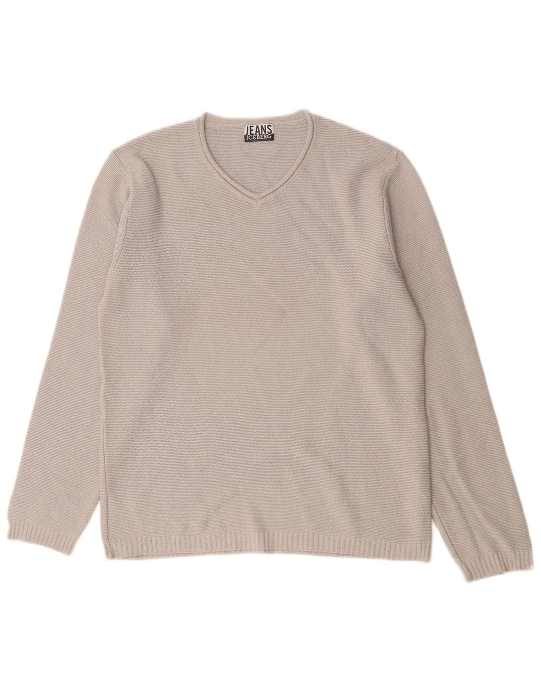 Iceberg Herre V-hals sweater Medium Grå Bomuld