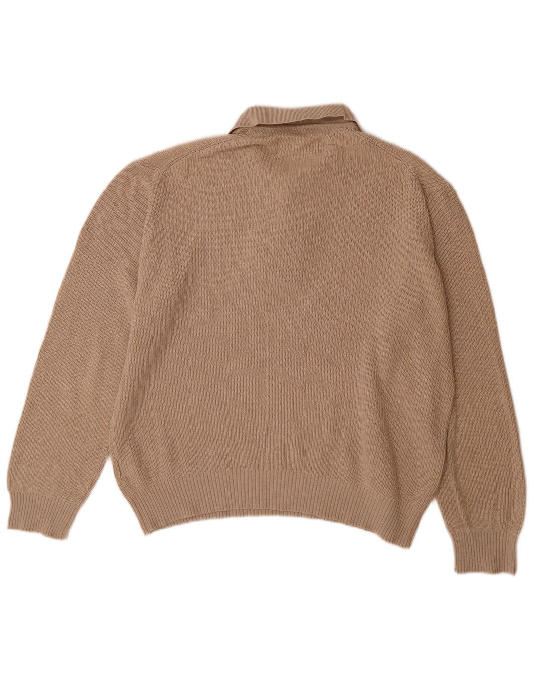Marks & Spencer Herre Blue Harbor Polo Neck Jumper Sweater Stor Beige