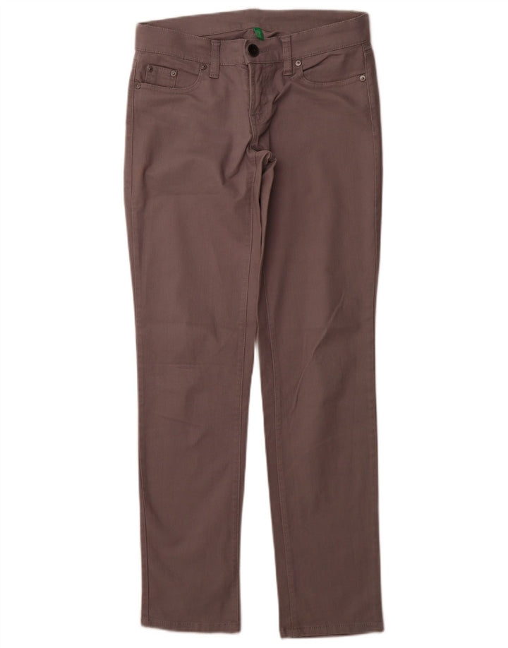 BENETTON Womens Slim Chino Trousers W29 L30 Grey Cotton