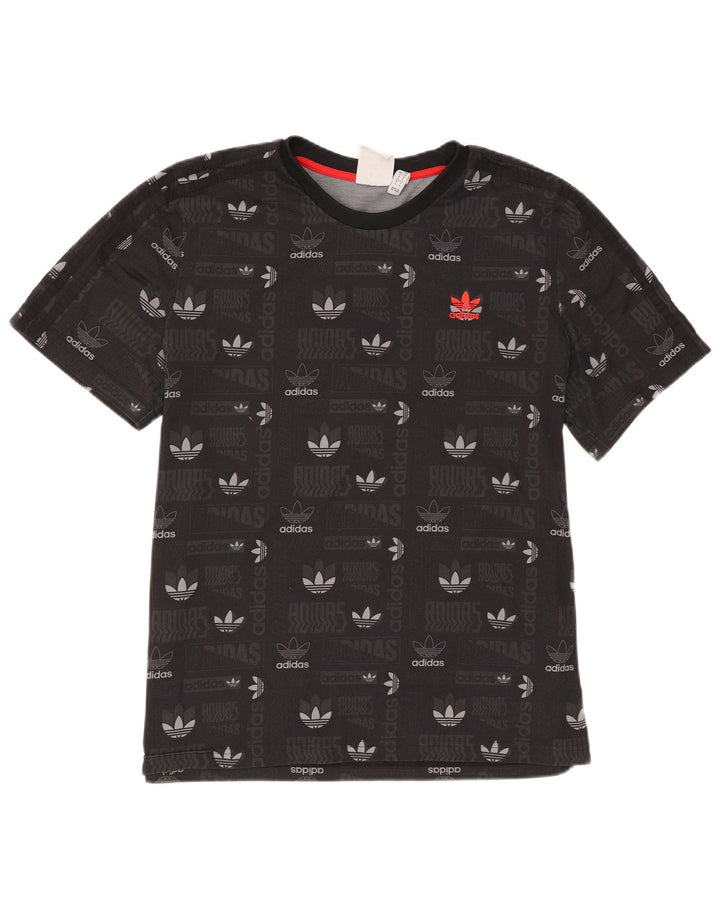 Adidas Grafisk T-shirt top til mænd, stor sort polyester