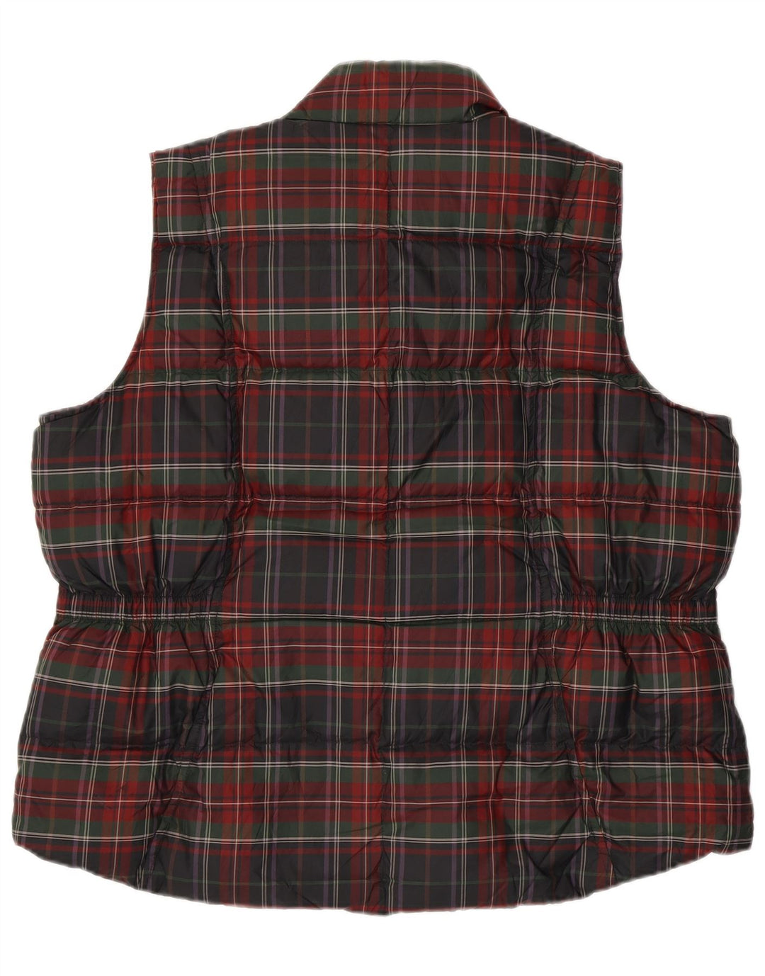 EDDIE BAUER Dame Polstret Gilet UK 20 2XL Rødternet polyester