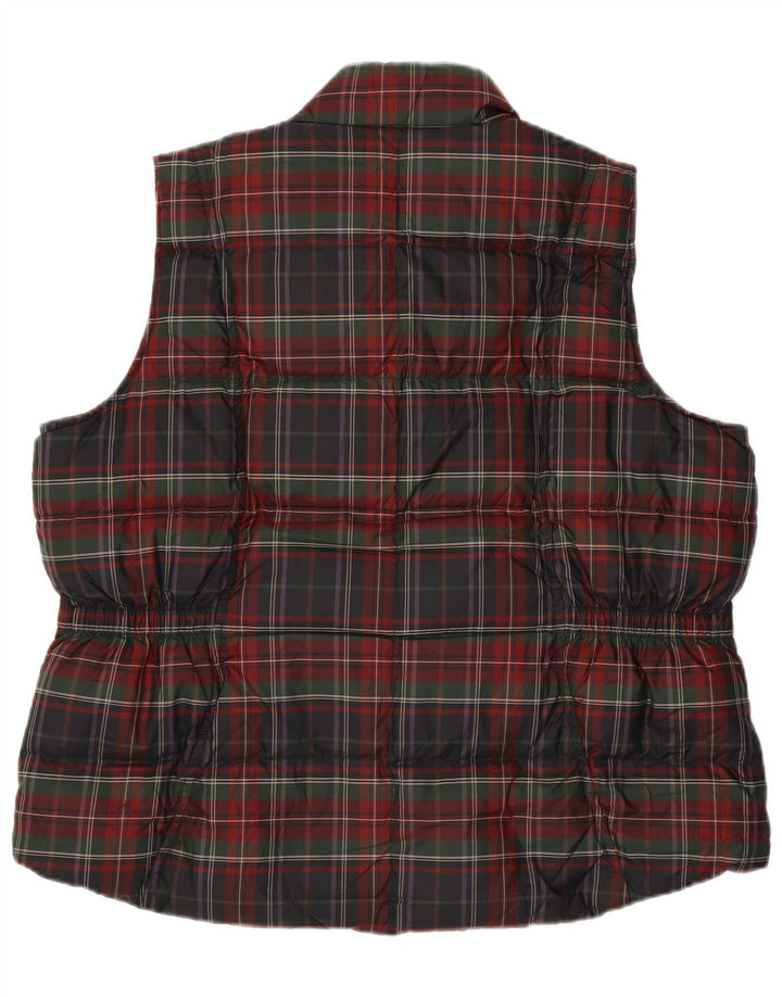 EDDIE BAUER Dame Polstret Gilet UK 20 2XL Rødternet polyester