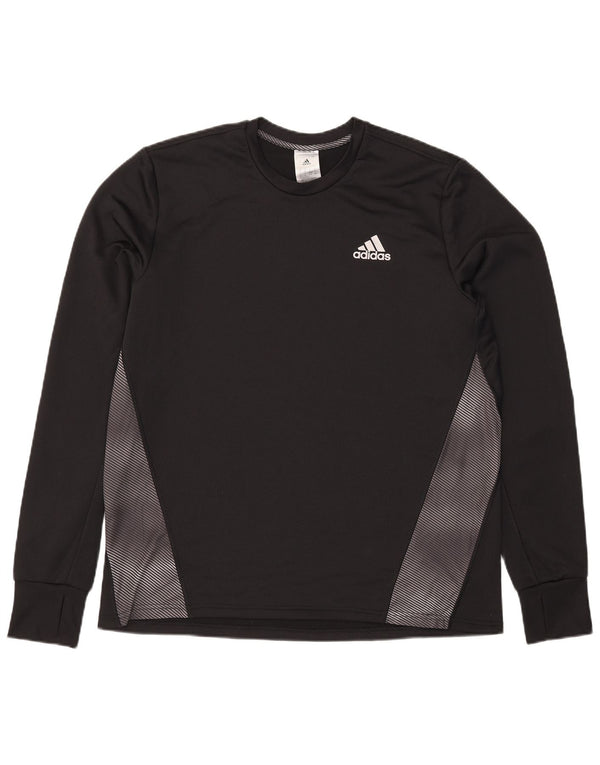 Adidas Herre Aeroready Top Langærmet Stor Sort Colourblock Polyester