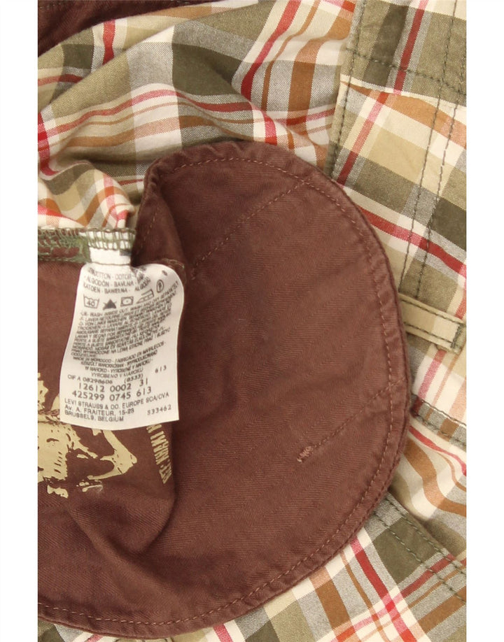 DOCKERS Slim Fit Cargo Shorts til mænd W32 Medium Flerfarvet ternet bomuld