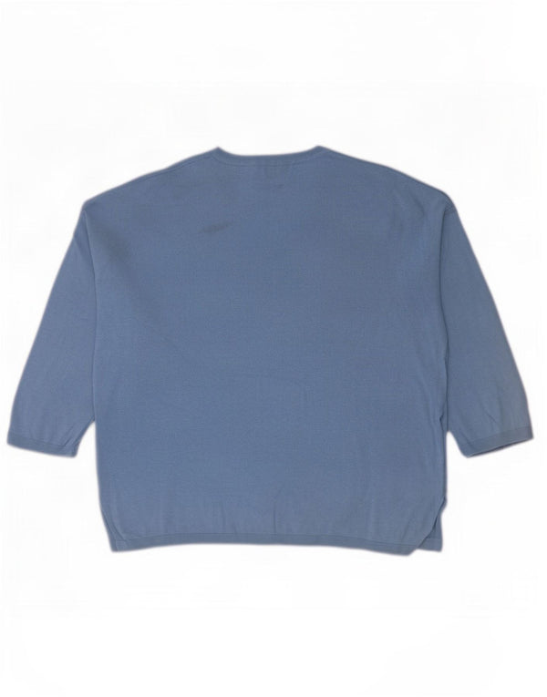 Massimo Dutti Dame 3/4 Ærmet Oversized Sweatshirt Jumper UK 6 XS Blå