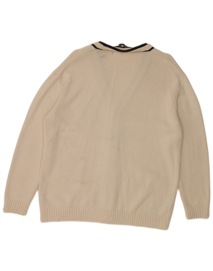 Zara Herre grafisk cardigan sweater XL Hvid