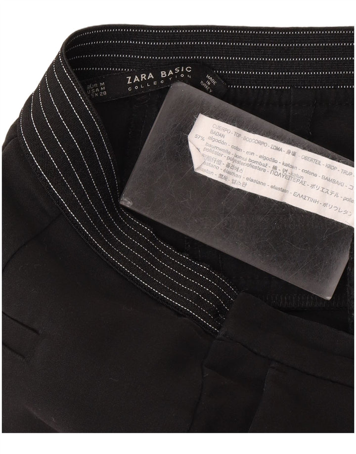 ZARA Womens Slim Chino Trousers Medium W28 L28 Black Cotton