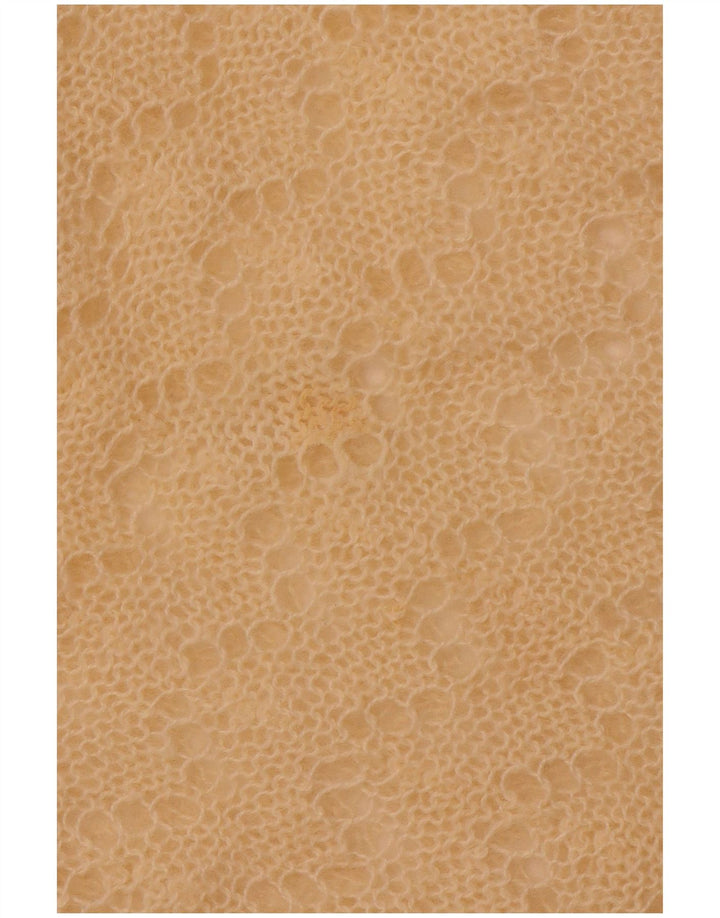 VINTAGE Womens Crop Boat Neck Jumper Sweater UK 12 Medium Beige