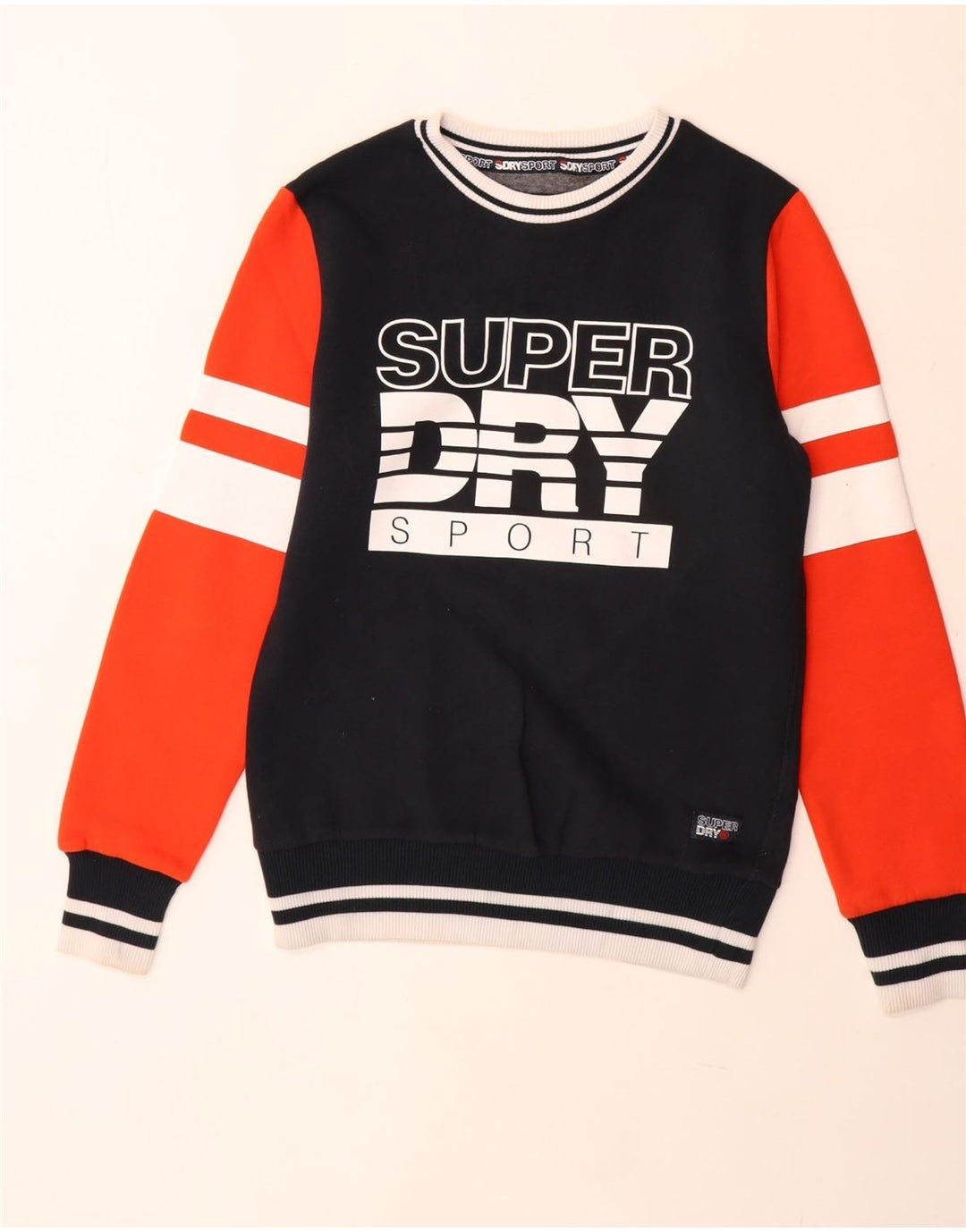 Superdry Grafisk Sweatshirt-trøje til mænd Medium Sort Colourblock Bomuld