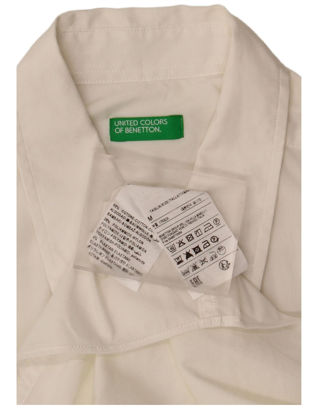 Benetton Herreskjorte Medium Off White Bomuld