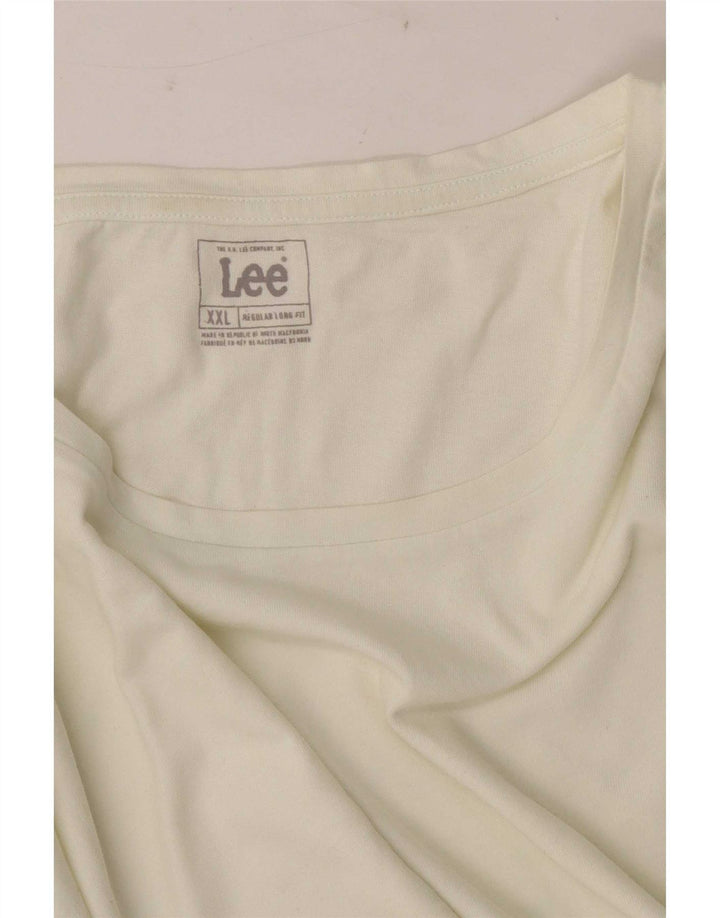 Lee Herre Lang Regular Fit T-Shirt Top 2XL Hvid