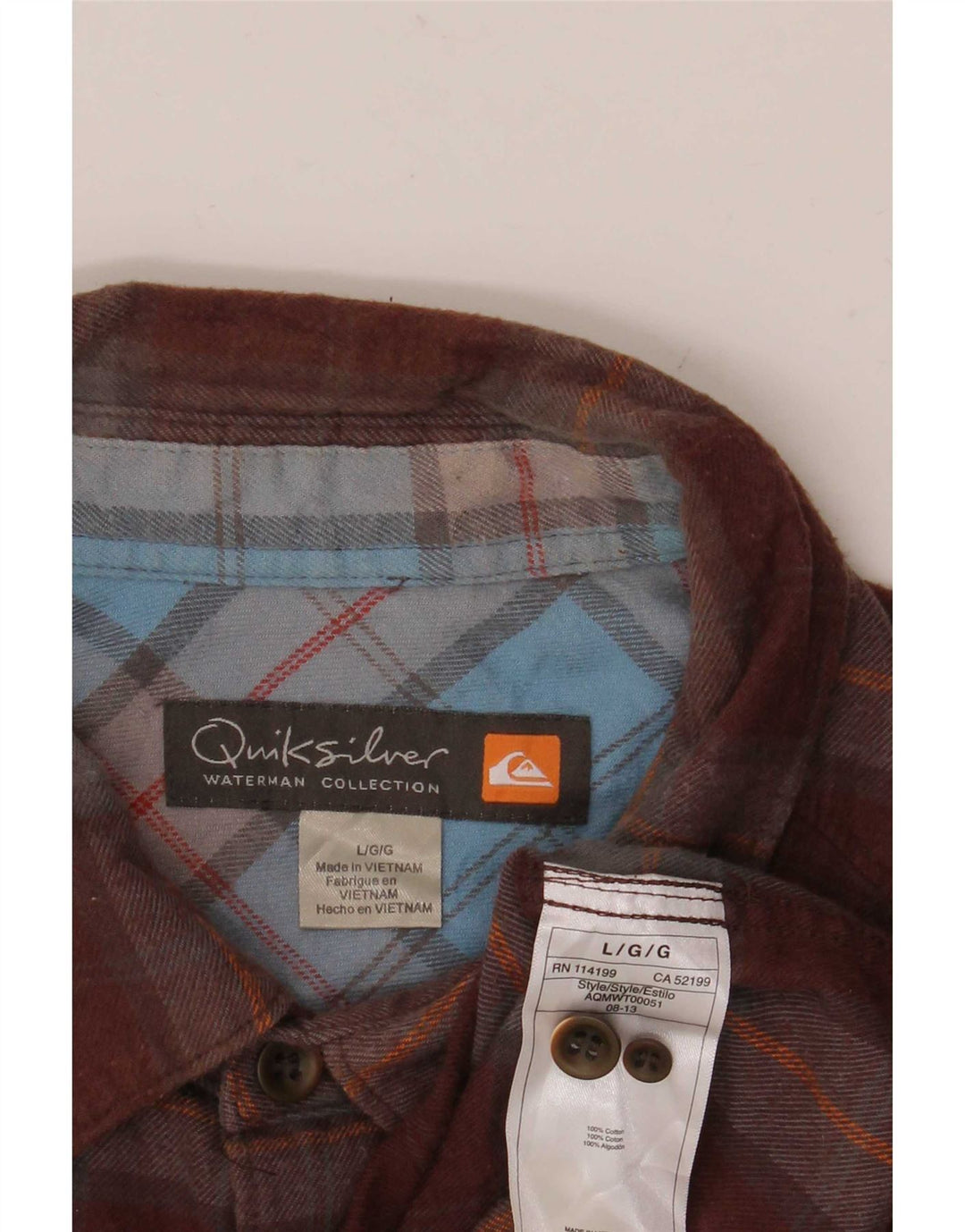 Quiksilver herre flannel skjorte stor brun ternet bomuld