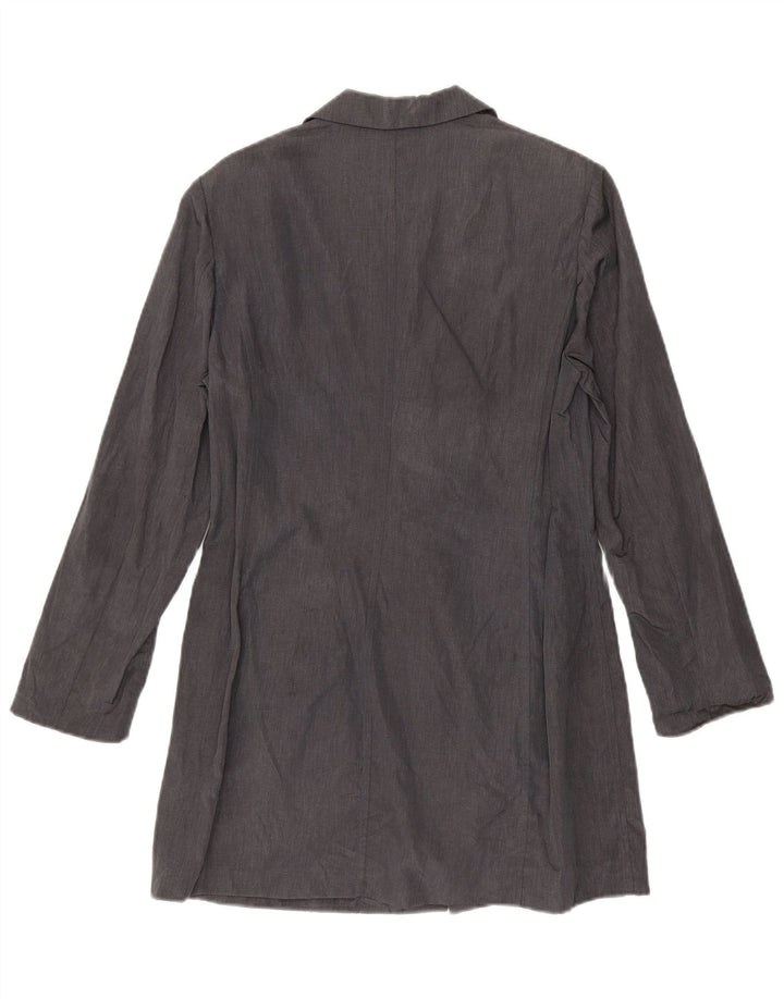 Max & Co. Dame Longline 3-knaps blazerjakke UK 12 Medium Grey Linen