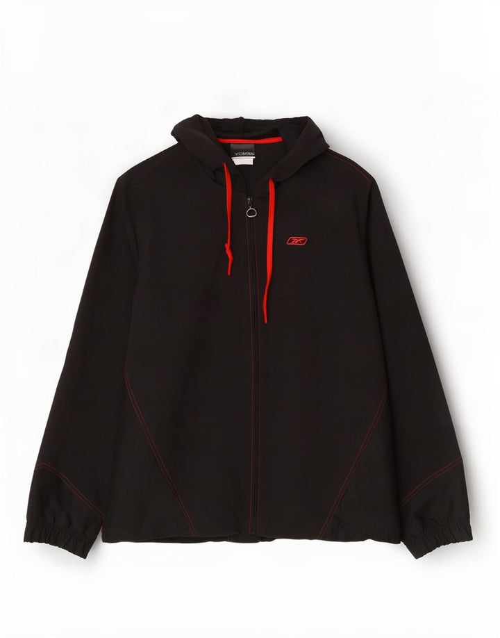 Reebok Regnjakke med hætte til kvinder UK 14 Stor sort polyester