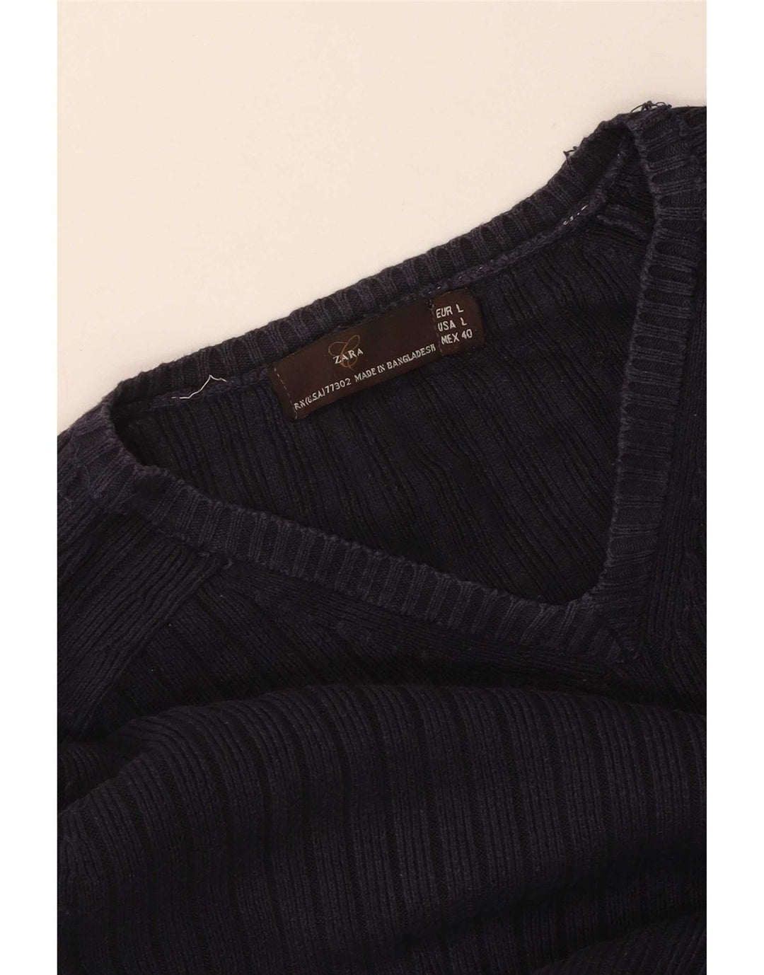 Zara Herre V-hals sweater Stor Marineblå