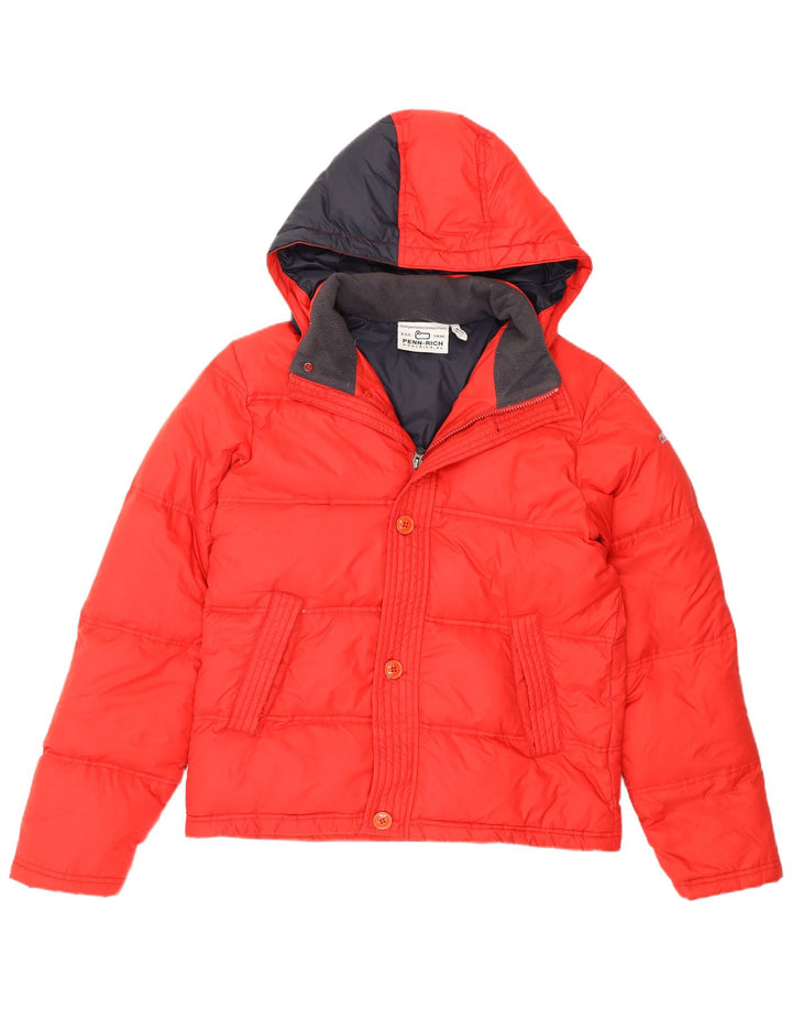 Woolrich Herre Penn-Rich hættepolstret jakke UK 38 Medium Rød Nylon