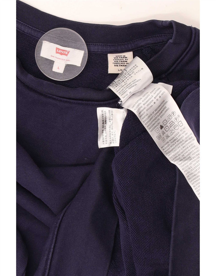 Levi's Sweatshirt til mænd, stor marineblå bomuld