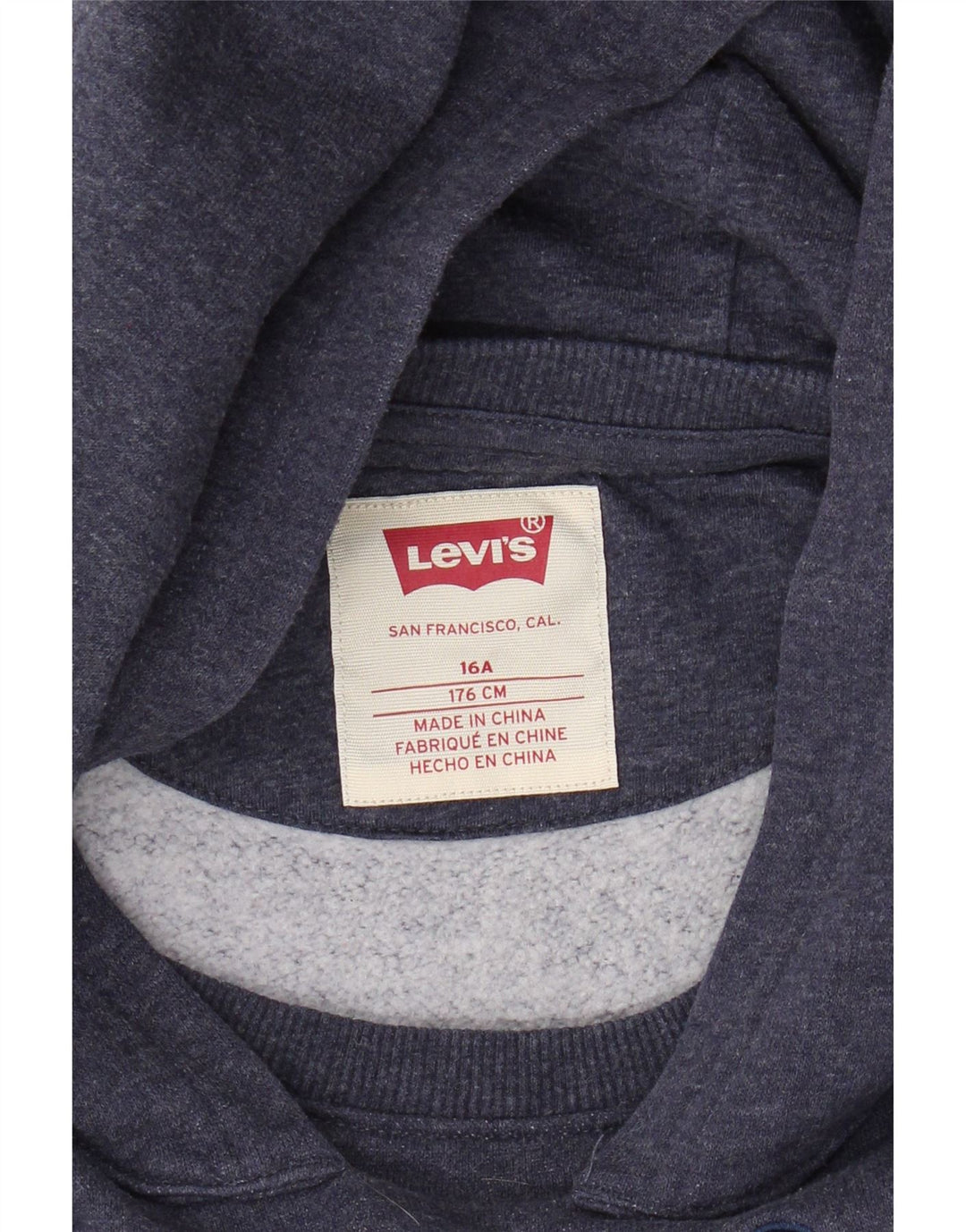 LEVI'S Boys Graphic Hoodie Jumper 15-16 Years Navy Blue