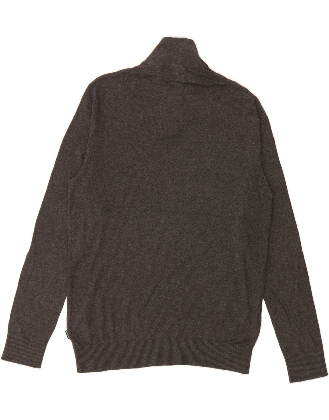 JACK & JONES Mens Zip Neck Jumper Sweater Medium Grey Cotton Vintage Jack & Jones and Second-Hand Jack & Jones from Messina Hembry 