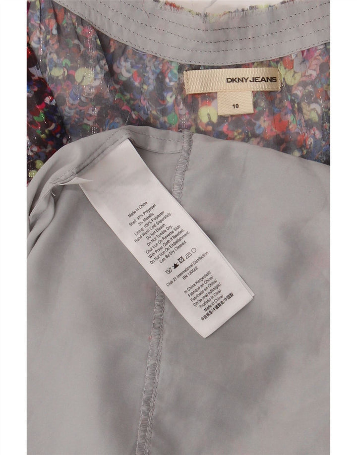 DKNY Kvinders Ærmeløs Tiered Dress US 10 Large Multicolored Floral