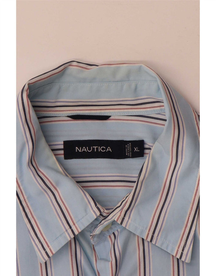 Nautica herreskjorte XL blå stribet bomuld