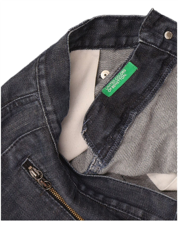 Benetton Dame Denim Nederdel W32 Large Navy Blue
