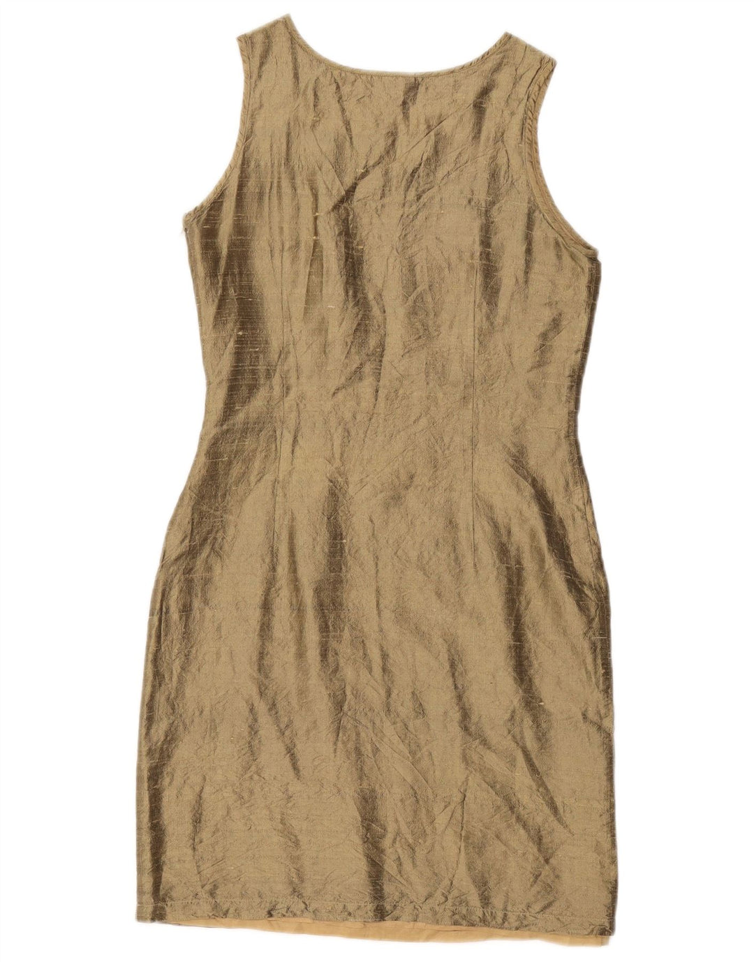 Blunauta Dame Skede Kjole EU 34 XS Guld Silke