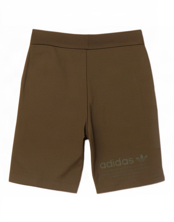Adidas højtaljede grafiske bermudashorts til damer US 2 2XS W26 Grøn bomuld