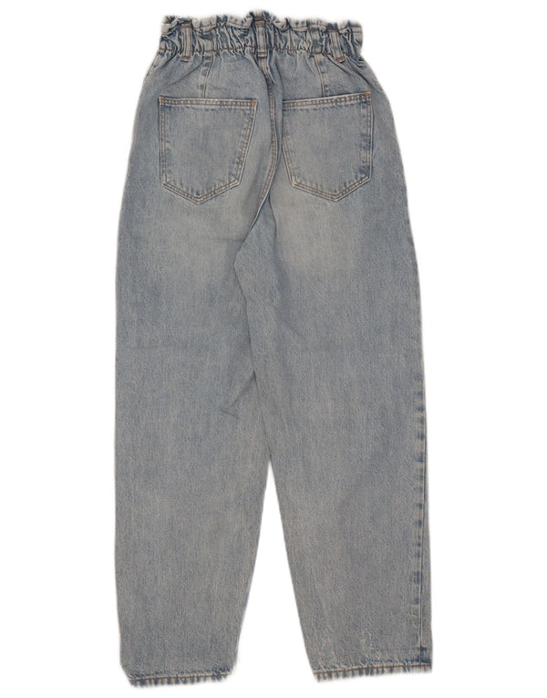 Zara piger højtaljede koniske jeans 13-14 år W25 L24 blå bomuld