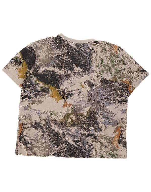 Adidas herre abstrakt mønster T-shirt top XL grå bomuld